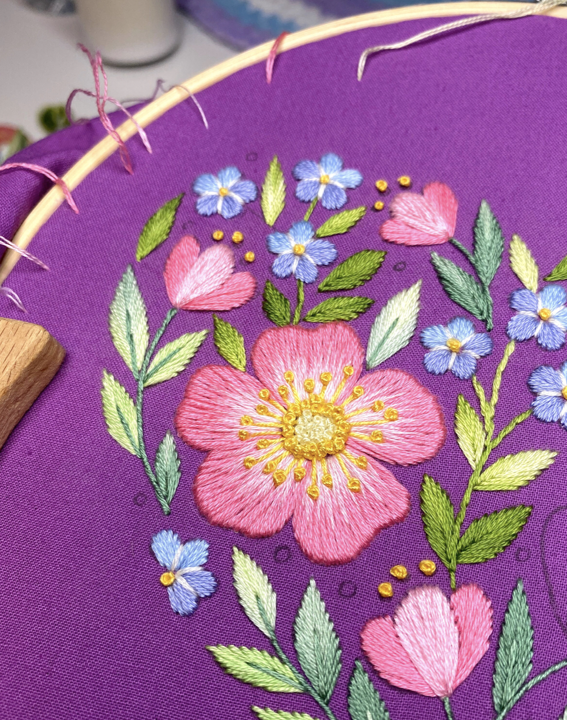 Purple Blooming Heart π Valentine's Day Hand Embroidery Pattern
