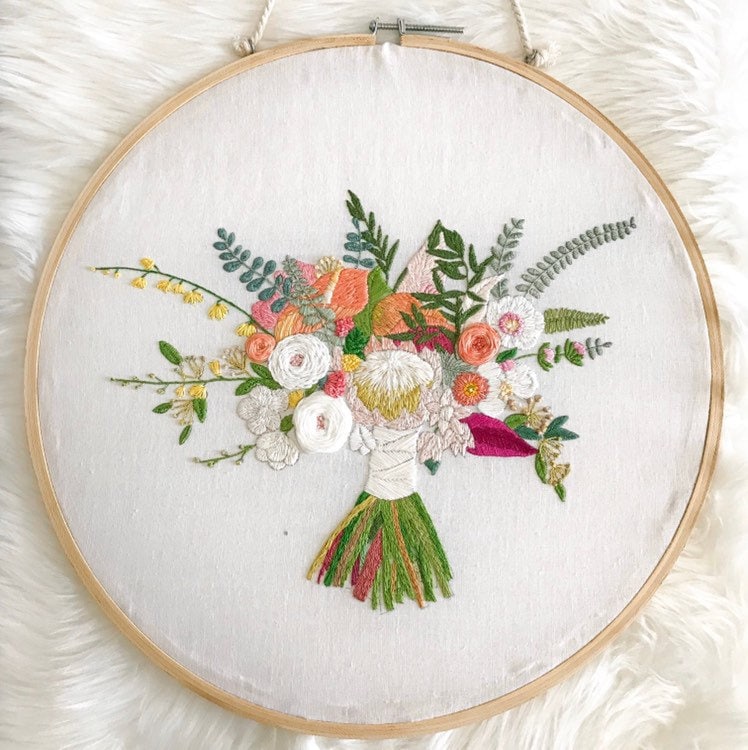 Wedding Bouquet - Hand Embroidery Pattern