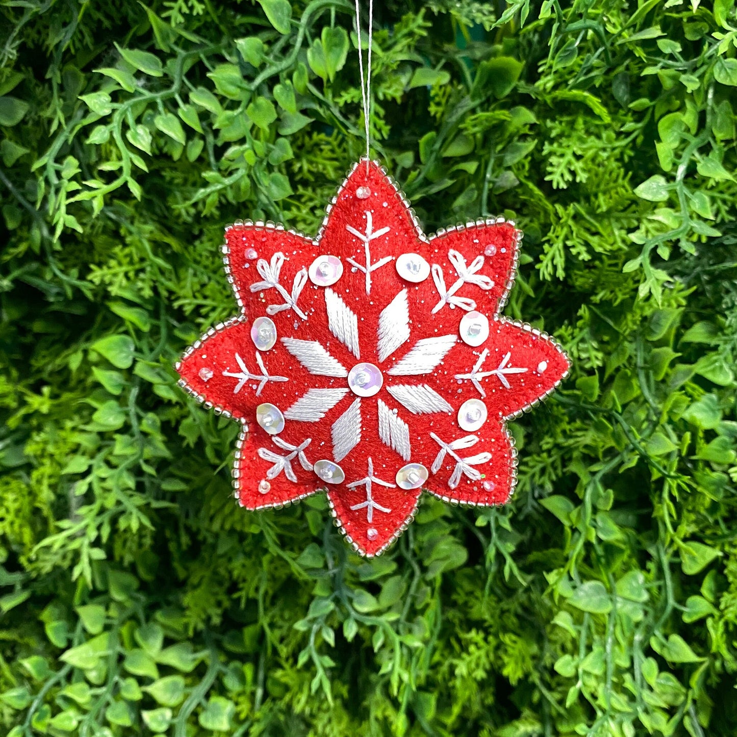 Set of 3 Snowflakes Christmas Ornaments - Hand Embroidery Pattern + Video Tutorial