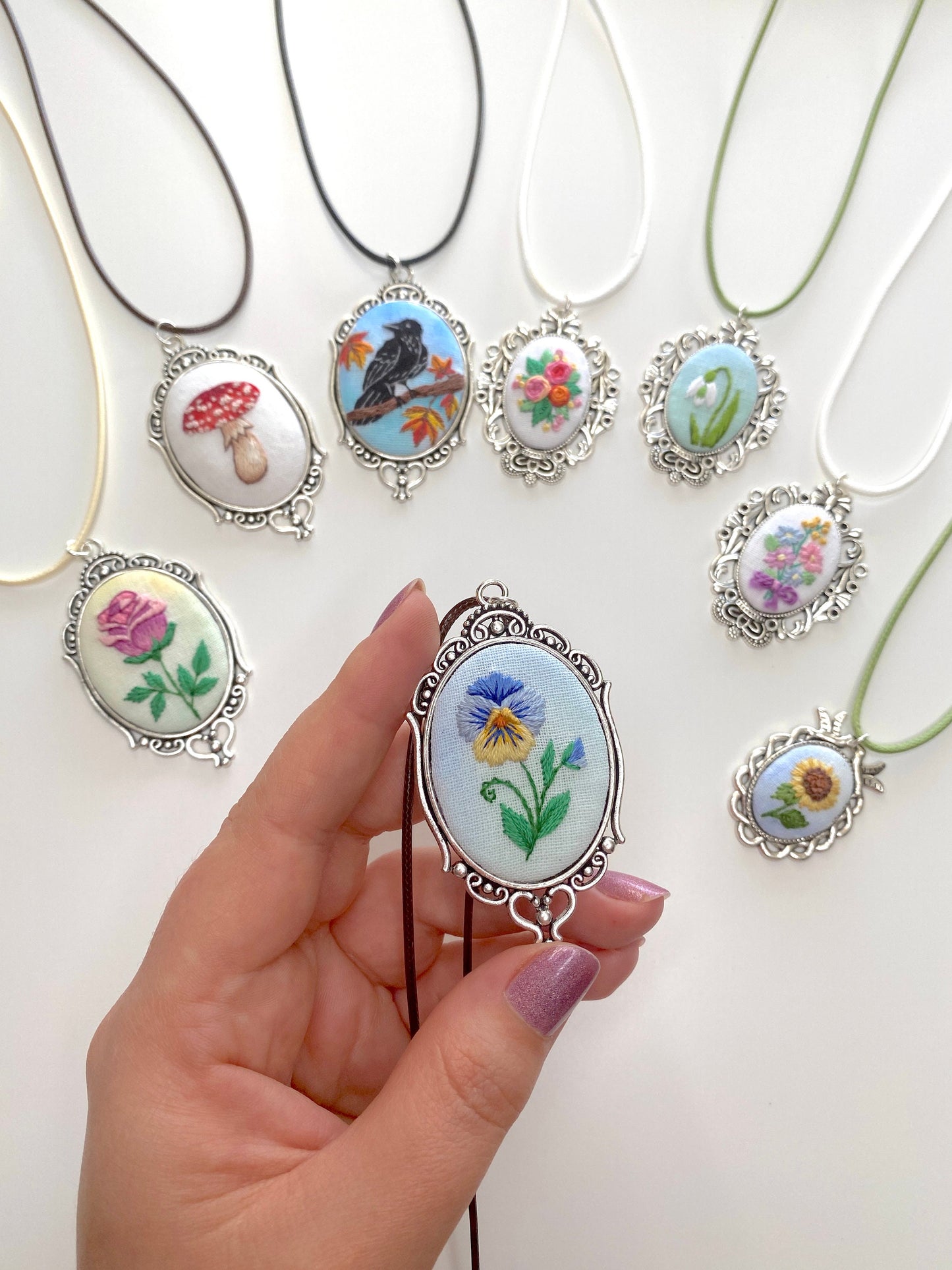 Make Your Own Embroidered Pendants PDF Pattern with 14 Different Designs + Detailed Video Tutorial