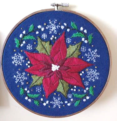 Poinsettia 🌺 Christmas Stitch-Along 🎄 Hand Embroidery Pattern + Video Tutorials