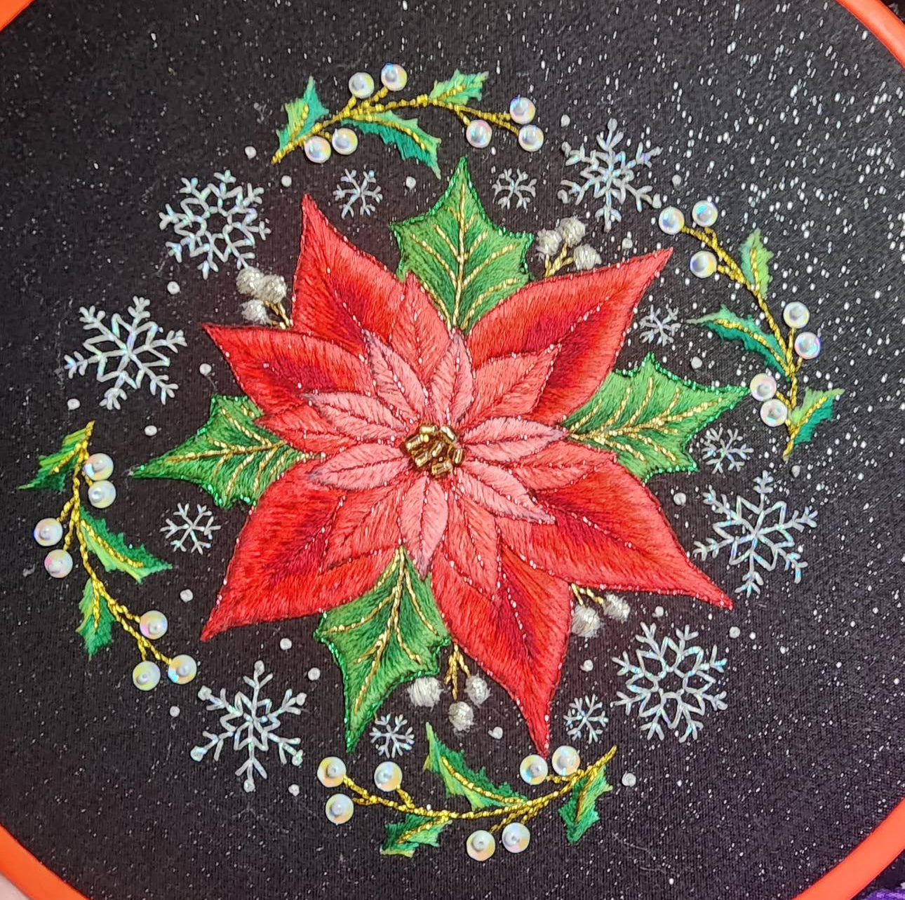 Poinsettia 🌺 Christmas Stitch-Along 🎄 Hand Embroidery Pattern + Video Tutorials