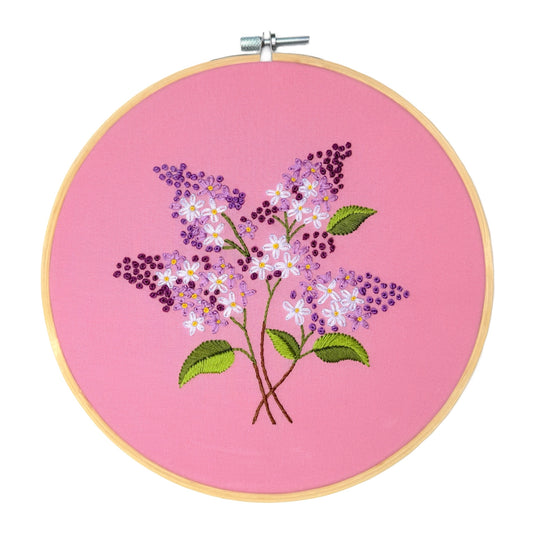 Spring Lilacs Blossom - Floral Hand Embroidery Pattern | Digital Download PDF + Video Tutorials, Instructions for Beginners