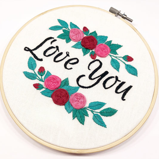 Love You Hand Embroidery Pattern | Digital Download