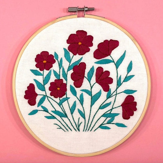 Red Peony - Hand Embroidery Pattern | Digital Download