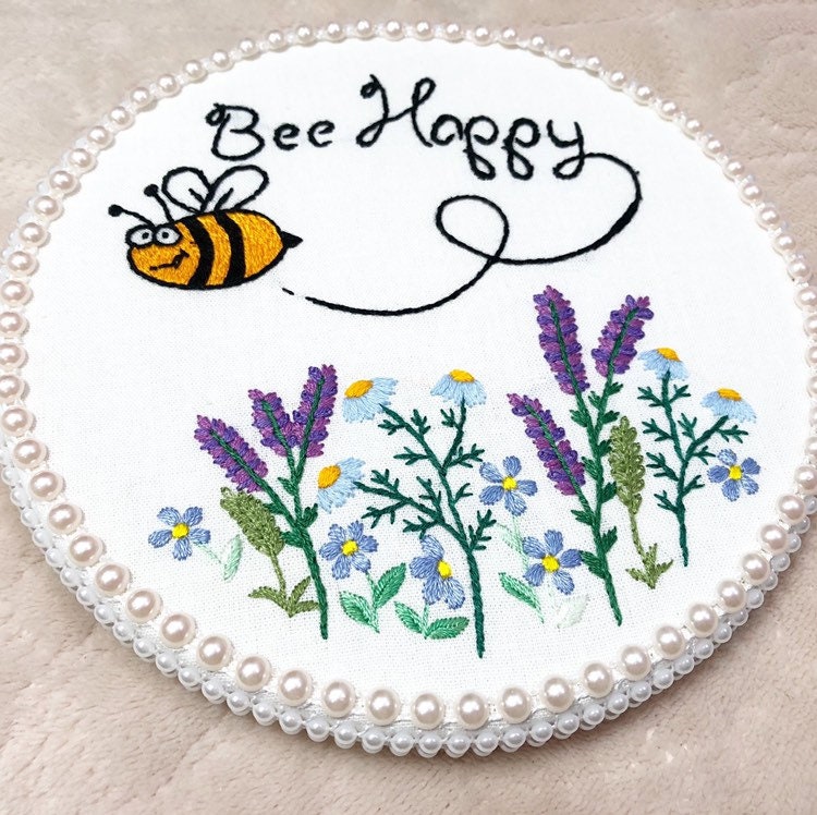 Bee Happy - Hand Embroidery Pattern | Digital Download