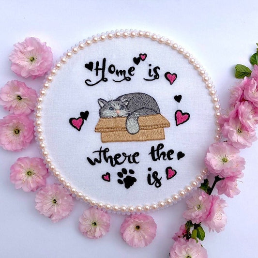 Home is Where the Cat is - Hand Embroidery Pattern | Digital Download