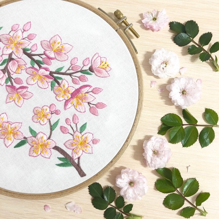 Cherry Blossom Hand Embroidery Pattern | Digital Download