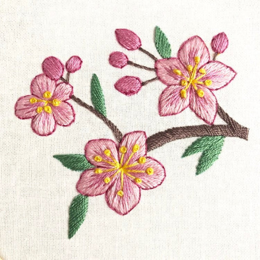Cherry Blossom Small Version Hand Embroidery Pattern | Digital Download