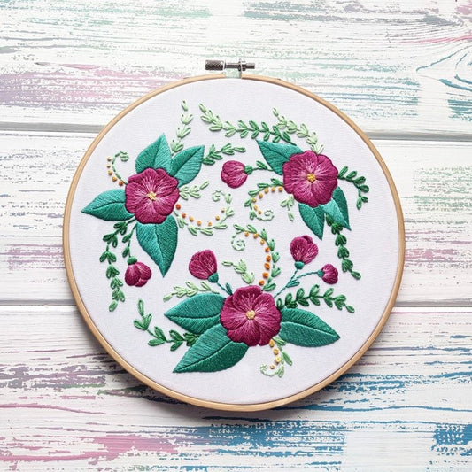 Magnolia Flower Wreath - Hand Embroidery Pattern | Digital Download