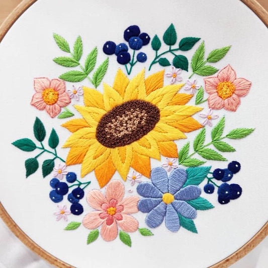 Sunflower Bouquet - Hand Embroidery Pattern | Digital Download