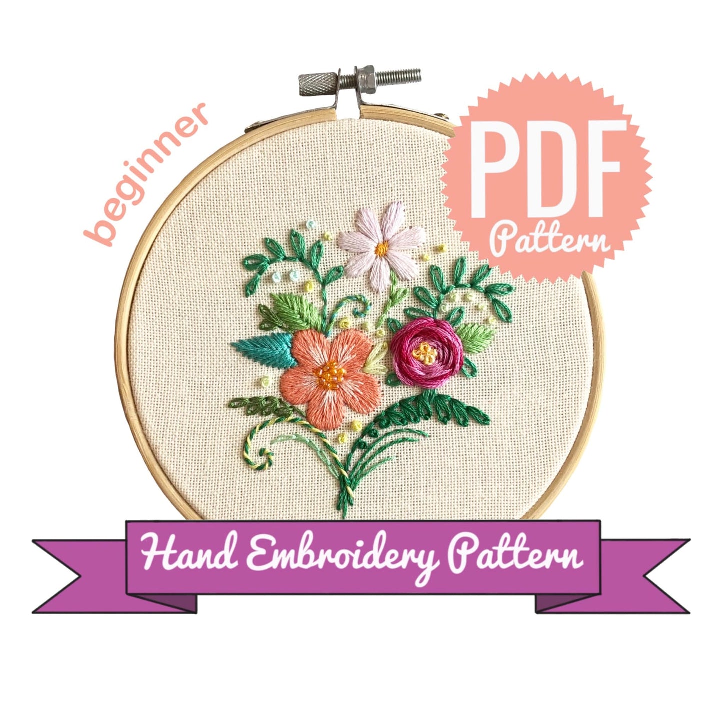 Tiny Bouquet Hand Embroidery Pattern | Digital Download