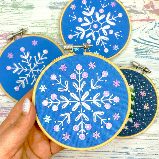 Set of 20 Snowflake Designs | Hand Embroidery Pattern