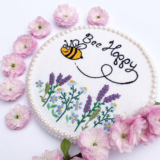 Bee Happy - Hand Embroidery Pattern | Digital Download