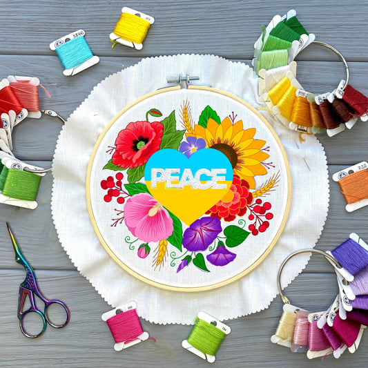 Peace for Ukraine Solidarity Stitch Along - Hand Embroidery Pattern | Digital Download