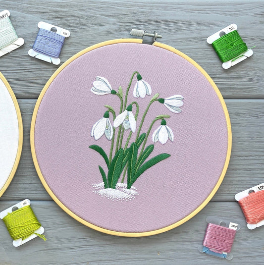 Snowdrops in the Snow - Hand Embroidery Pattern | Digital Download