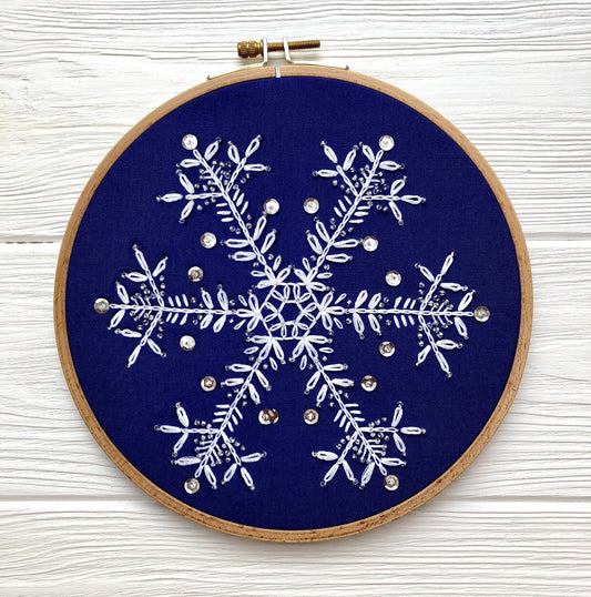 Snowflake Hand Embroidery Pattern | Digital Download