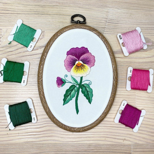 Pansy Miniature - Hand Embroidery Pattern | Digital Download