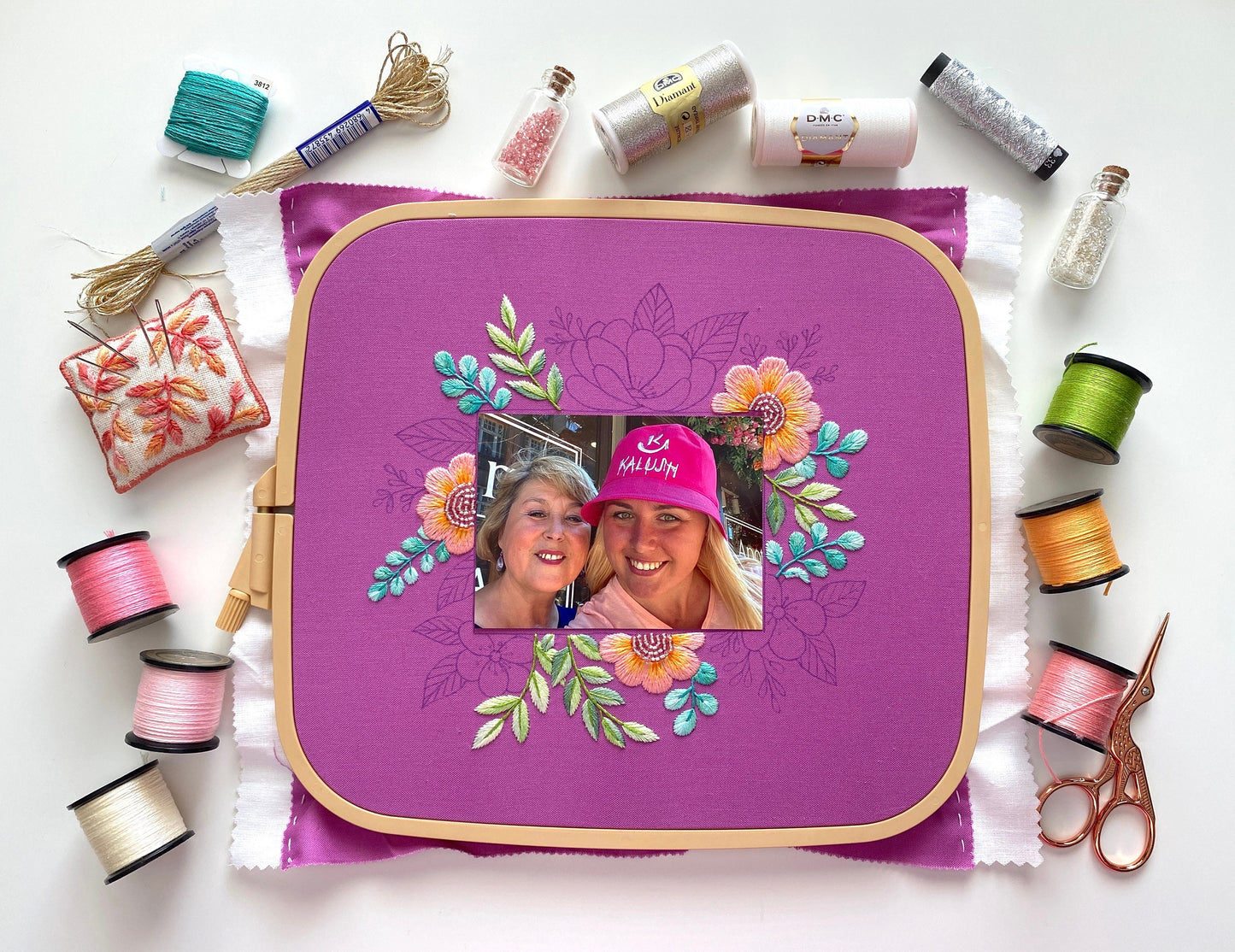 Floral Photo Frame - Hand Embroidery Pattern | Digital Download PDF