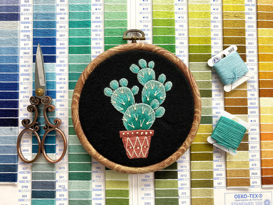 Cactus in a Flower Pot Hand Embroidery Pattern | Digital Download